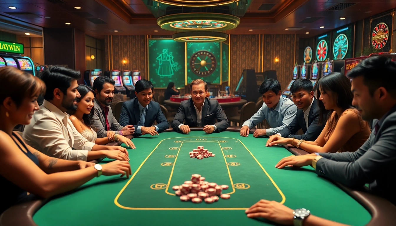 Gambling excitement with Haywin at a luxurious poker table in a vibrant casino.