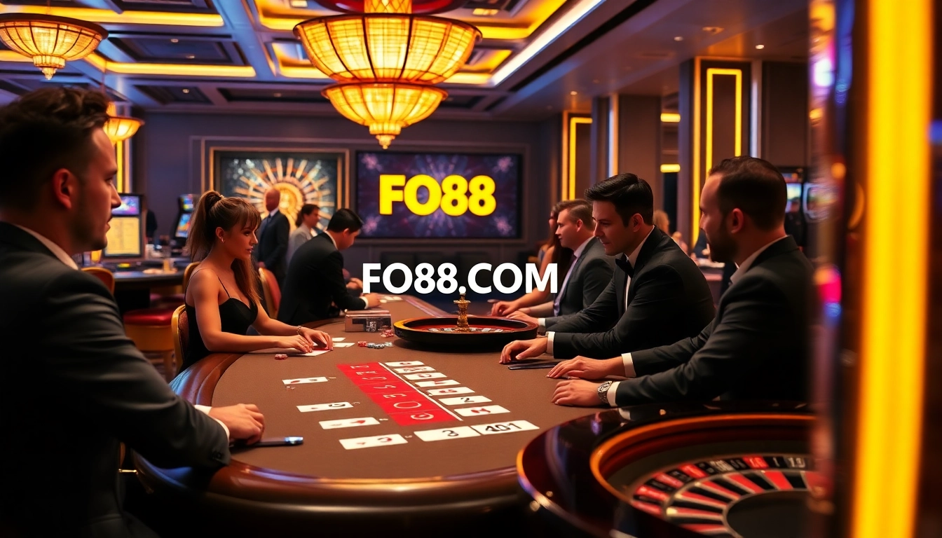 Experience the exhilarating atmosphere of FO88.COM with high-stakes poker and luxurious casino games.