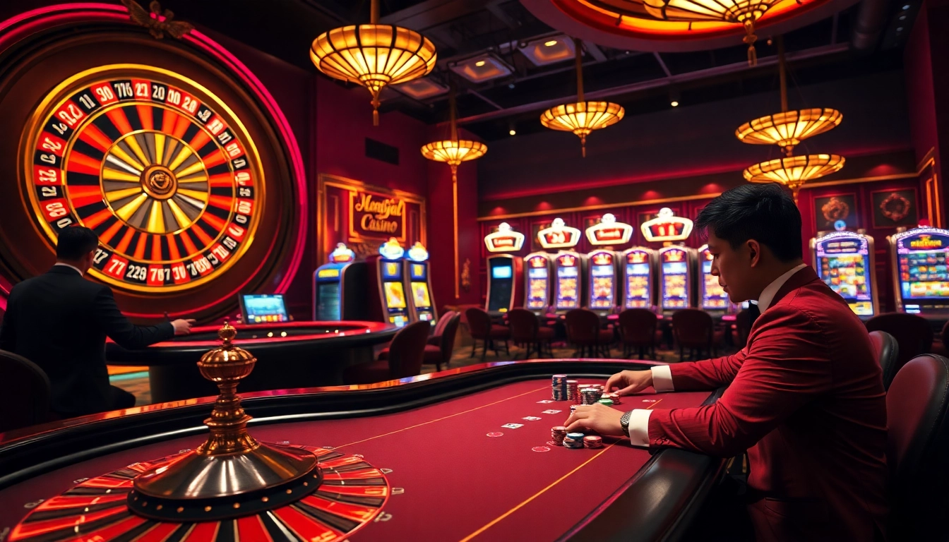 Experience excitement in a luxurious casino scene featuring Truyên ma hay themes of chance and strategy.
