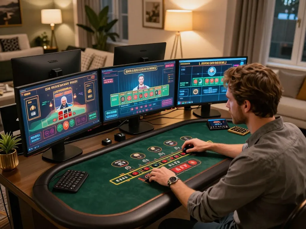 Engaging with live dealer games at https://sky88h.co/ showcasing interactive online gambling experience.