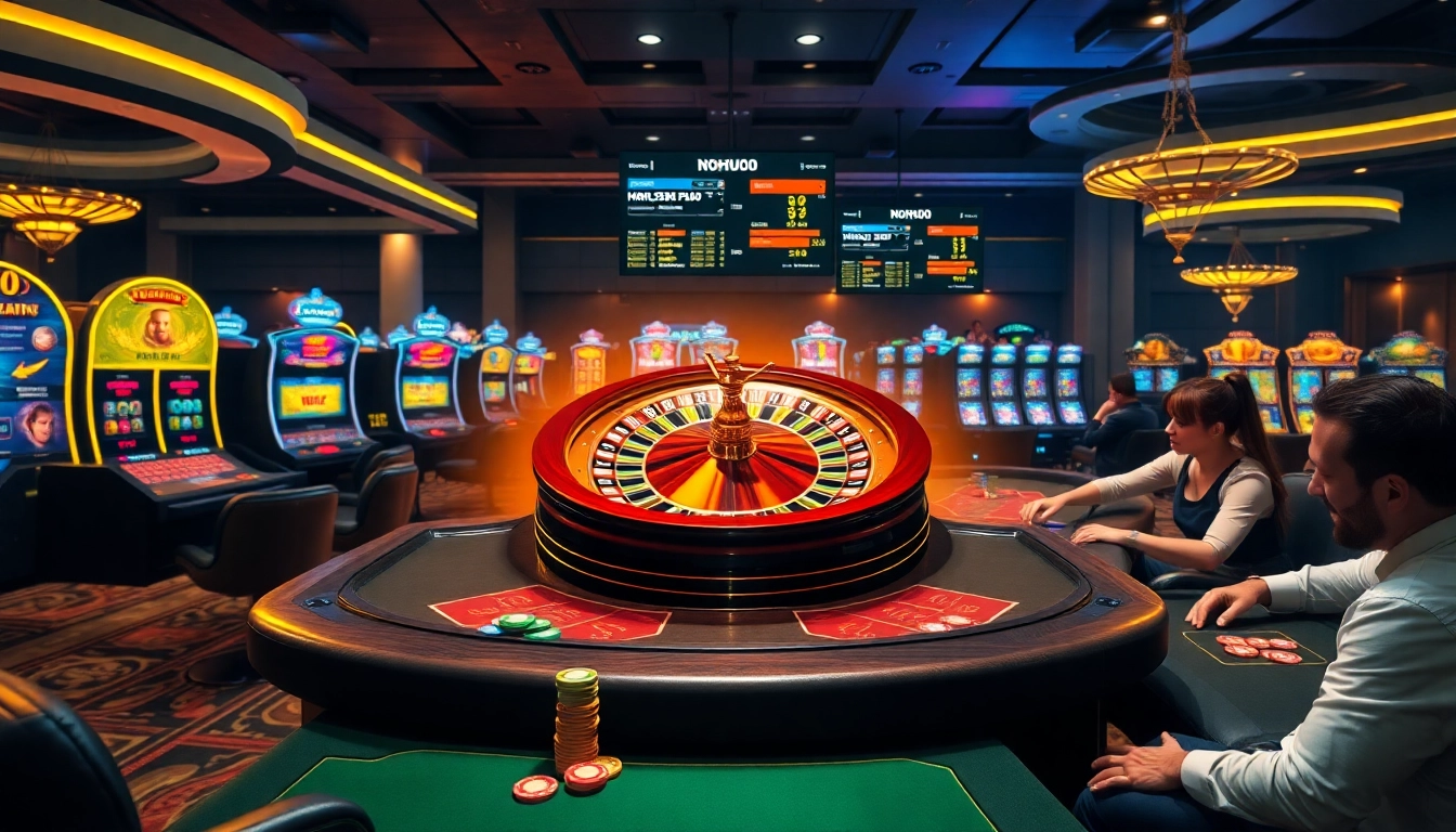Nohu90 players enjoying thrilling online casino games at beautifully designed tables.