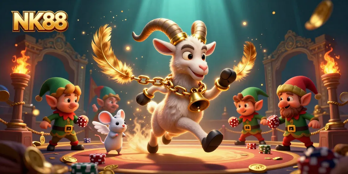 Engage in thrilling gameplay at NK88 casino featuring 3D Krampus and festive elements.