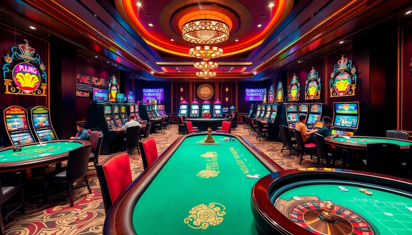 Experience the vibrant atmosphere of https://mm88.moe/ as players engage in thrilling casino games like Blackjack and Roulette.