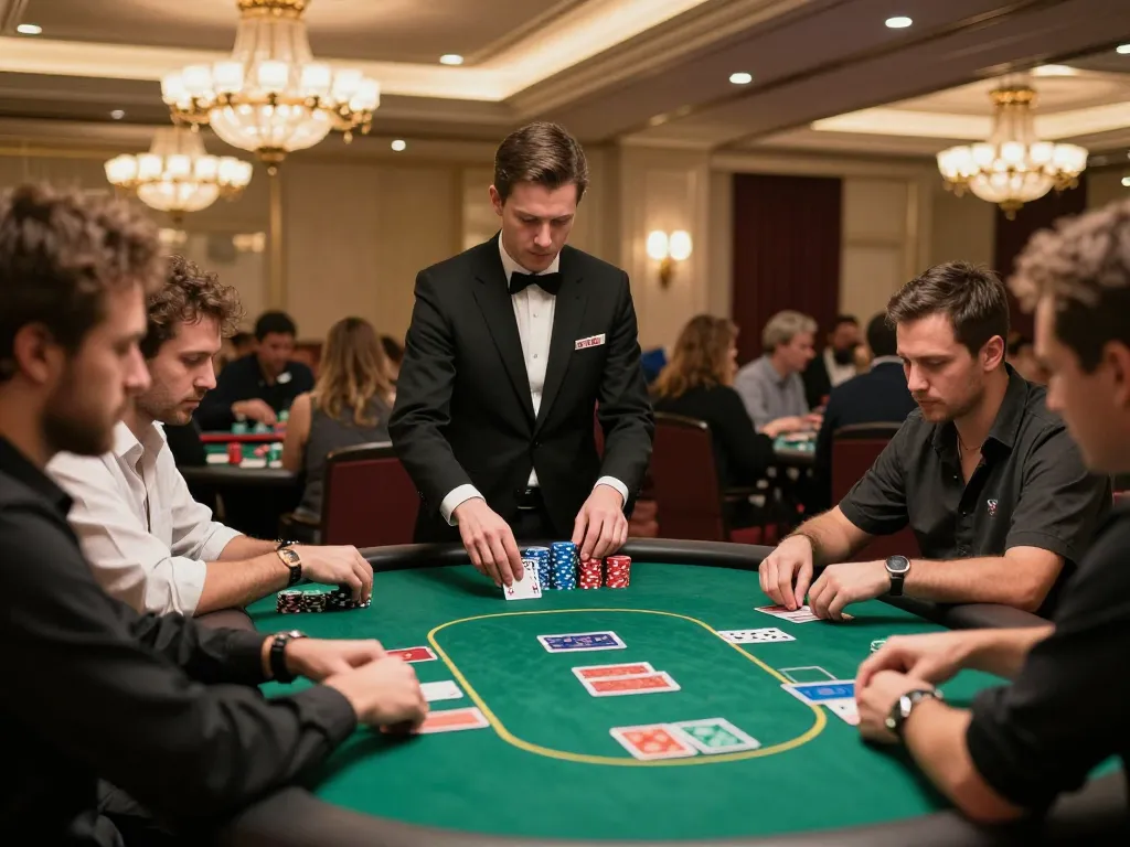 Players engaging in a poker game at a vibrant GO8 casino, showcasing excitement and strategy.
