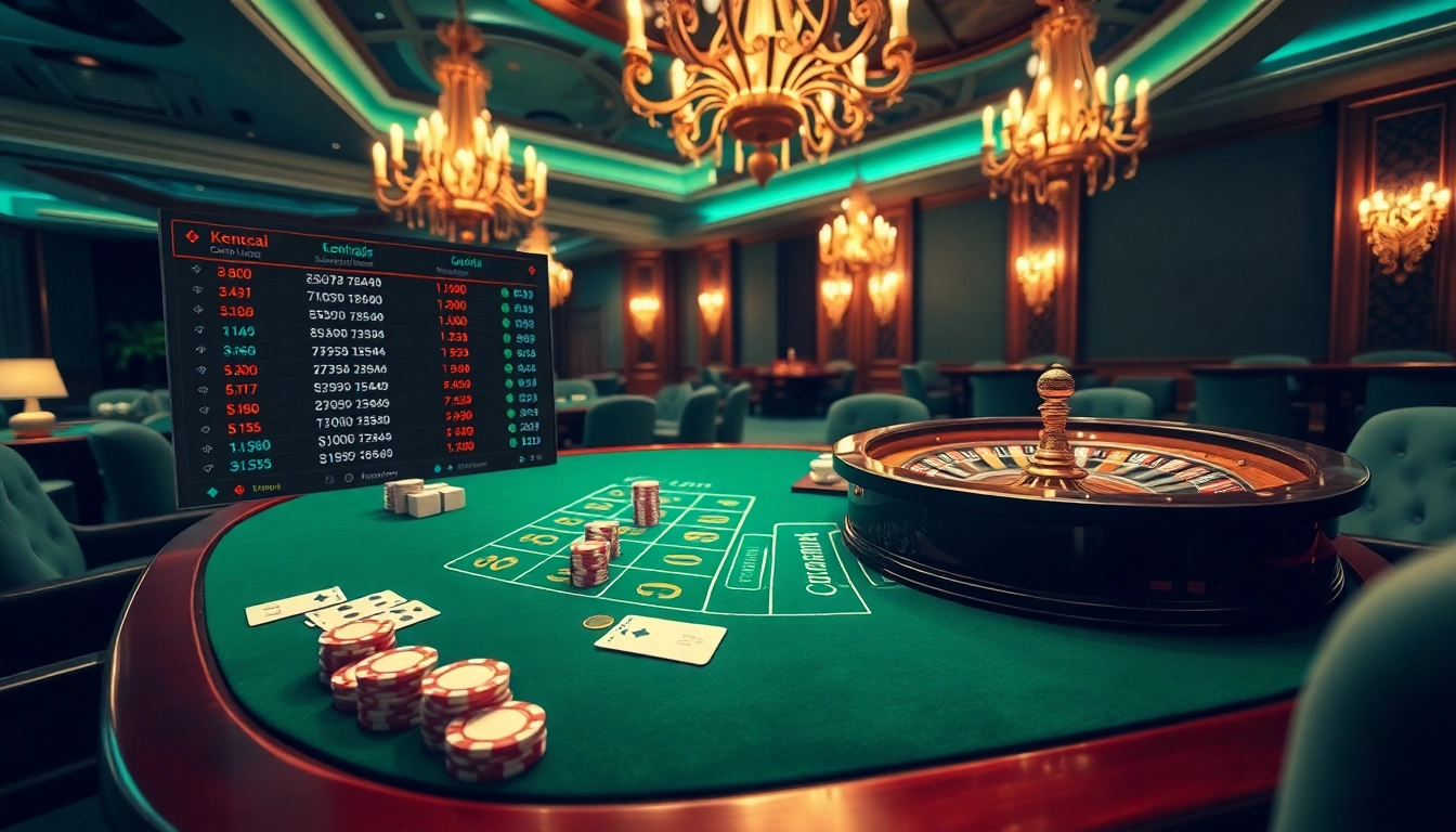 Engaging scene showcasing keonhacai betting interface with luxurious casino elements.