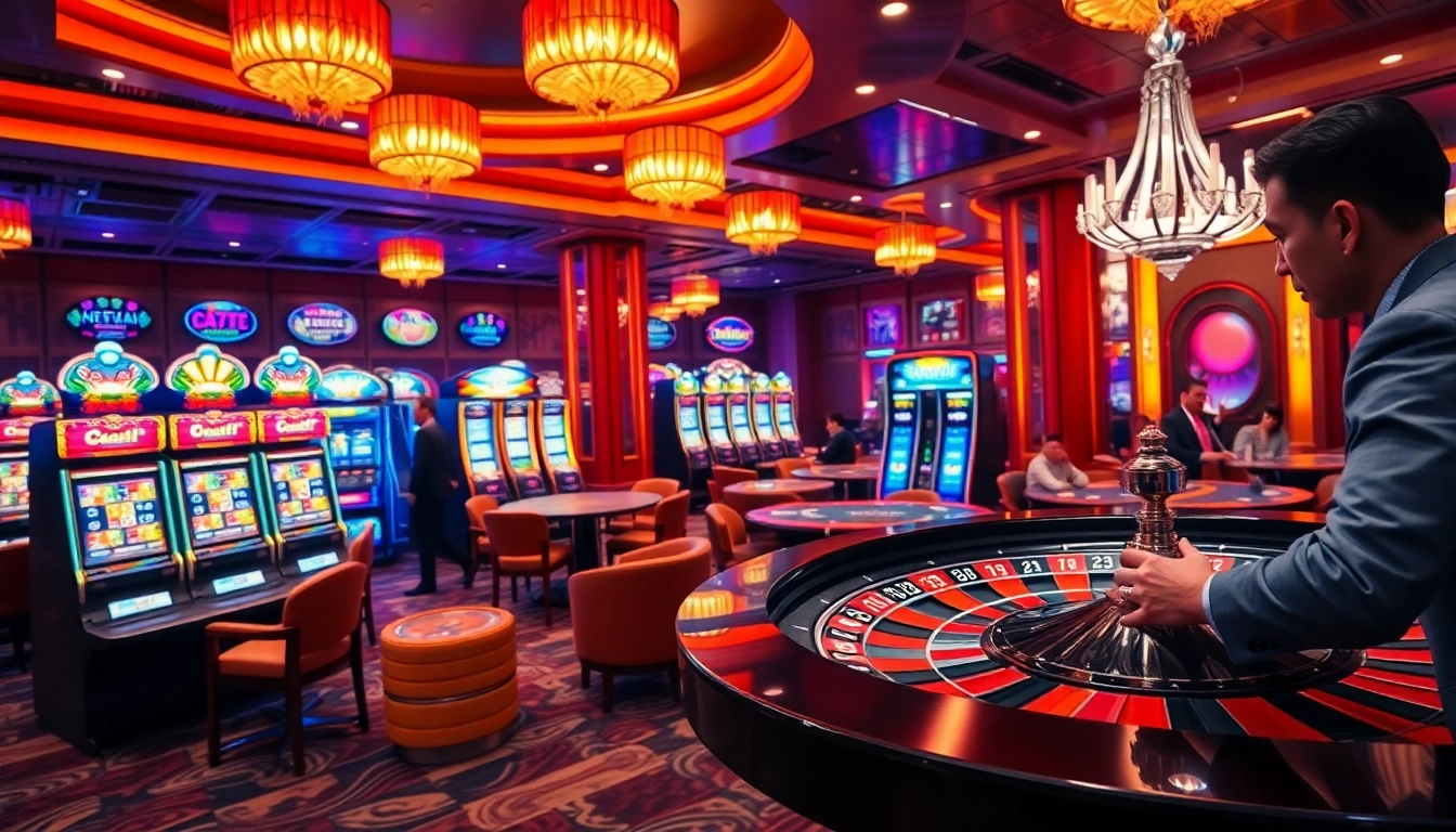 Experience the thrill of QQALFA casino with dynamic slot machines and vibrant roulette tables.