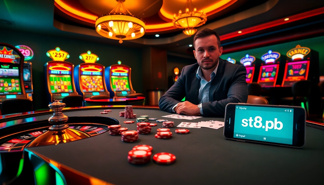 Gambler enjoying high-stakes poker at S8 casino, showcasing excitement on https://s8.pub/