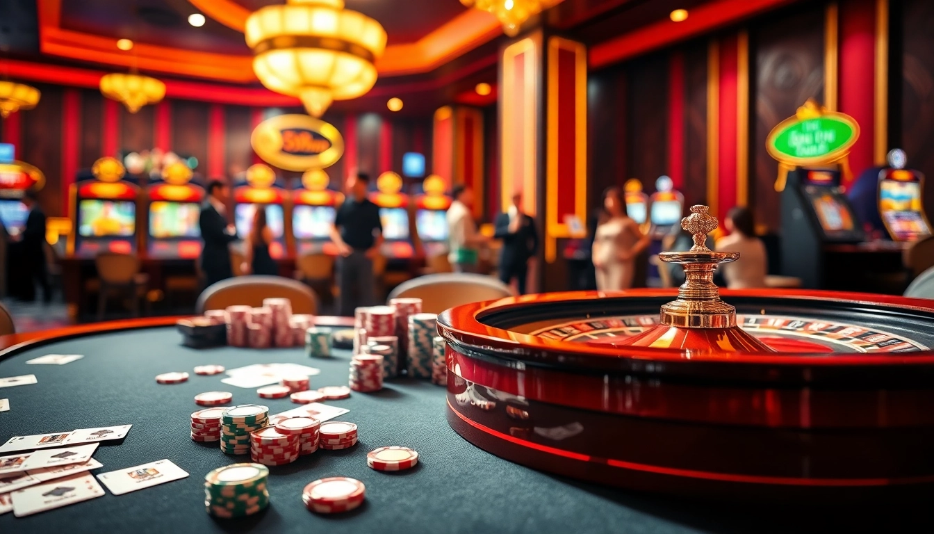 Engaged players immersed in a thrilling casino experience at https://du88.sbs/ with luxurious tables and vibrant atmosphere.