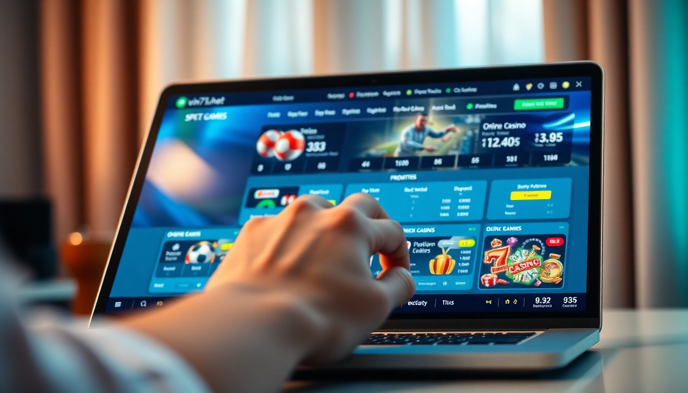 Engaging online betting platform interface of vin777.gb.net showcasing diverse gaming options and vibrant promotions.