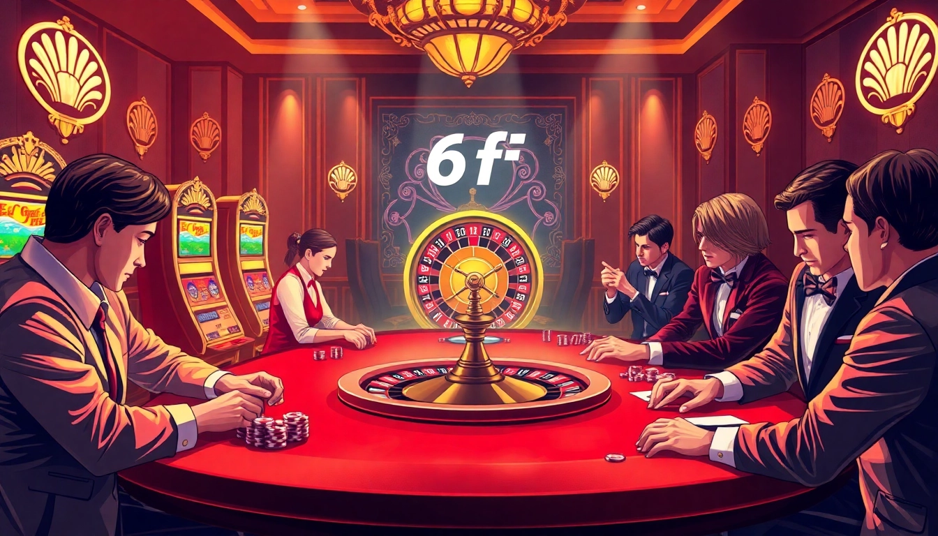 Experience the excitement of 6FF in a luxurious casino scene filled with vibrant gaming elements.