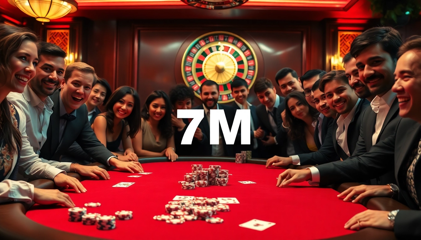 Exciting poker action featuring the keyword 7M, showcasing vibrant casino atmosphere.