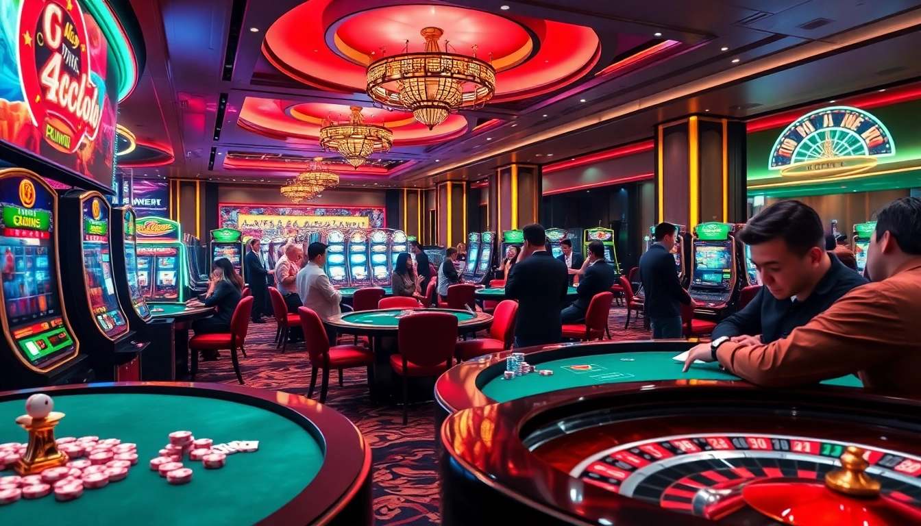 Experience the thrill of winning at https://sc88.today/ with vibrant casino tables, modern slot machines, and excited players.