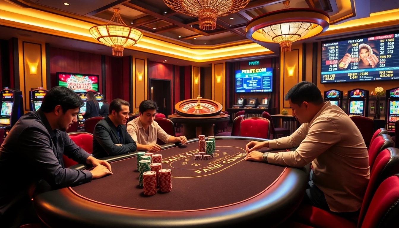 Experience thrilling gaming on F8BET COM with vibrant casino elements and excited players.
