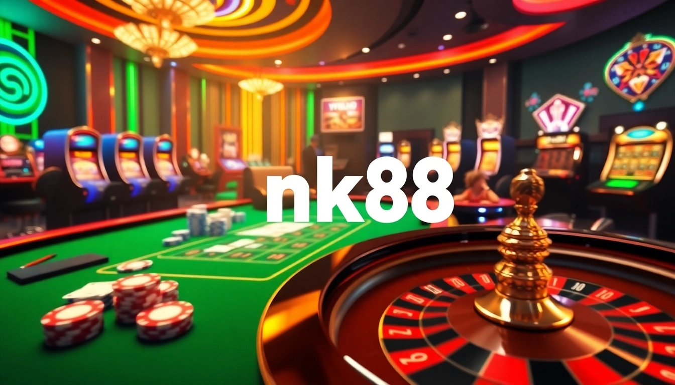Experience luxury gaming at nk88 with vibrant casino tables and dynamic slot machines.