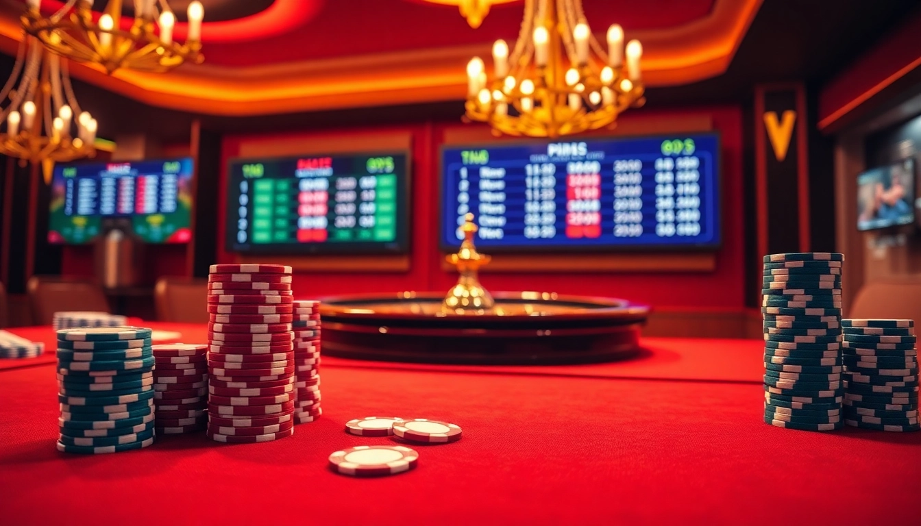 Engage with tỷ lệ nhà cái through exciting casino visuals featuring vibrant poker tables and live betting odds.