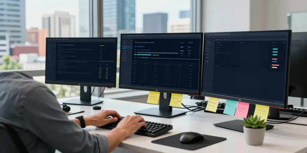 SEO specialist reviewing instant indexing metrics in a digital workspace.