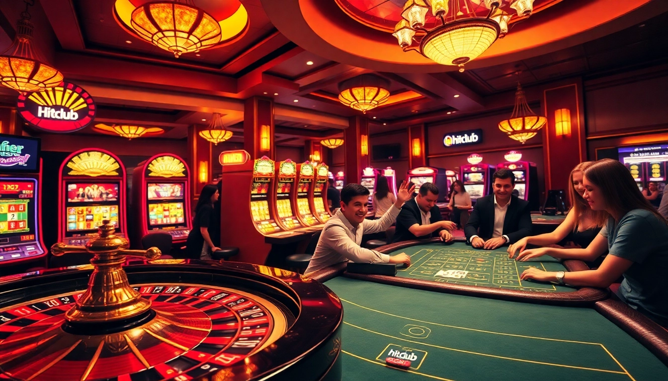 Hitclub players celebrate victories at luxurious online casino tables, enjoying the thrilling gaming experience.