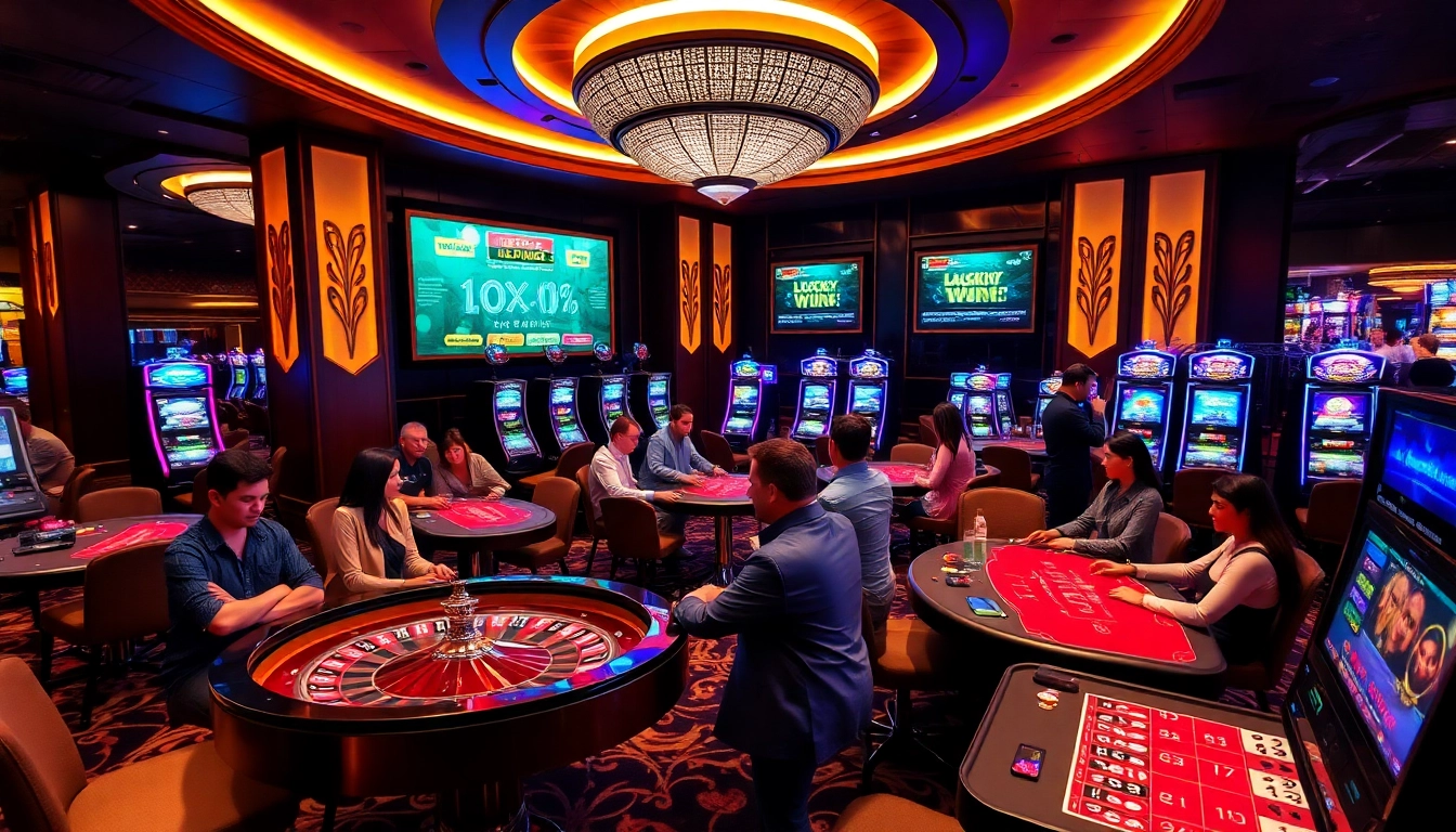 Experience lucky win moments at a vibrant casino with engaging games and camaraderie.