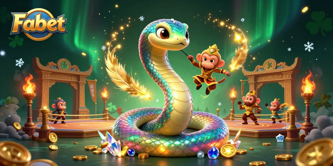 Engage with Fabet's thrilling casino game scene featuring vibrant colors and dynamic characters.