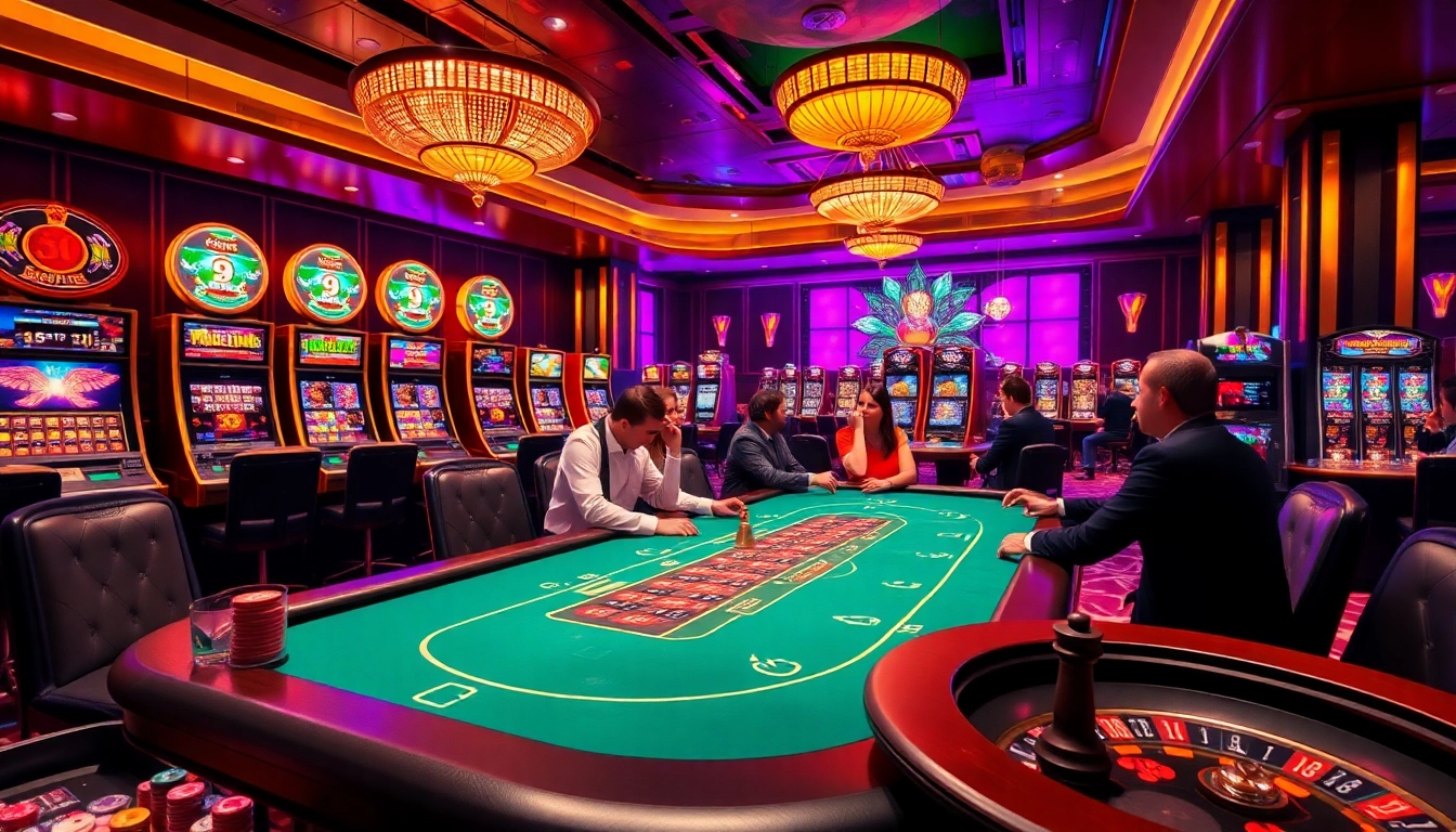 Sumclub's vibrant casino scene showcasing players at a poker table, celebrating wins.