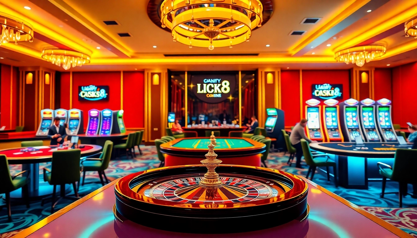Experience the excitement of luck8 com with vibrant casino gaming action featuring roulette and poker.