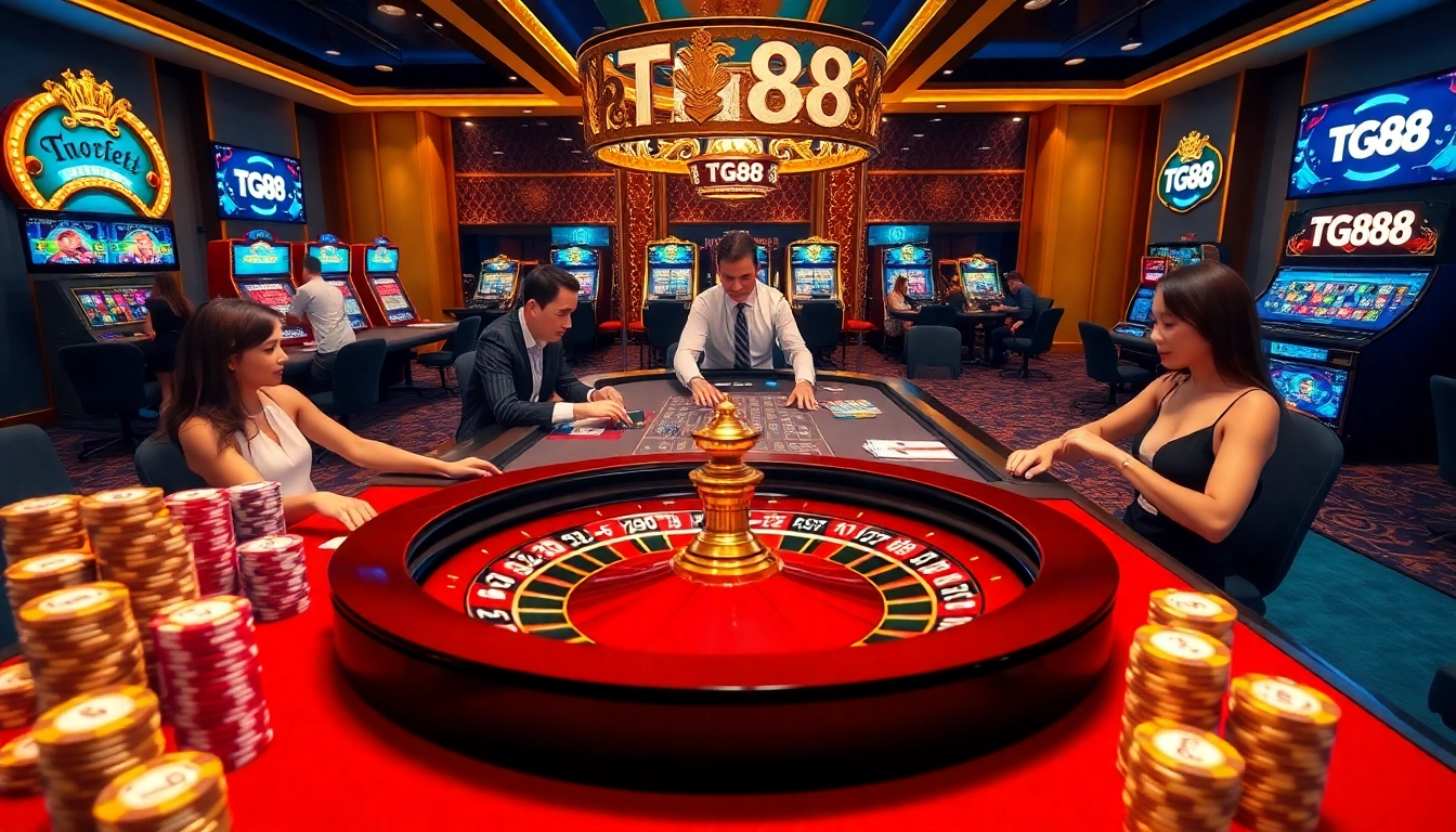 Experience the excitement at https://tg88link.com/ with vibrant casino visuals, highlighting thrilling roulette action.