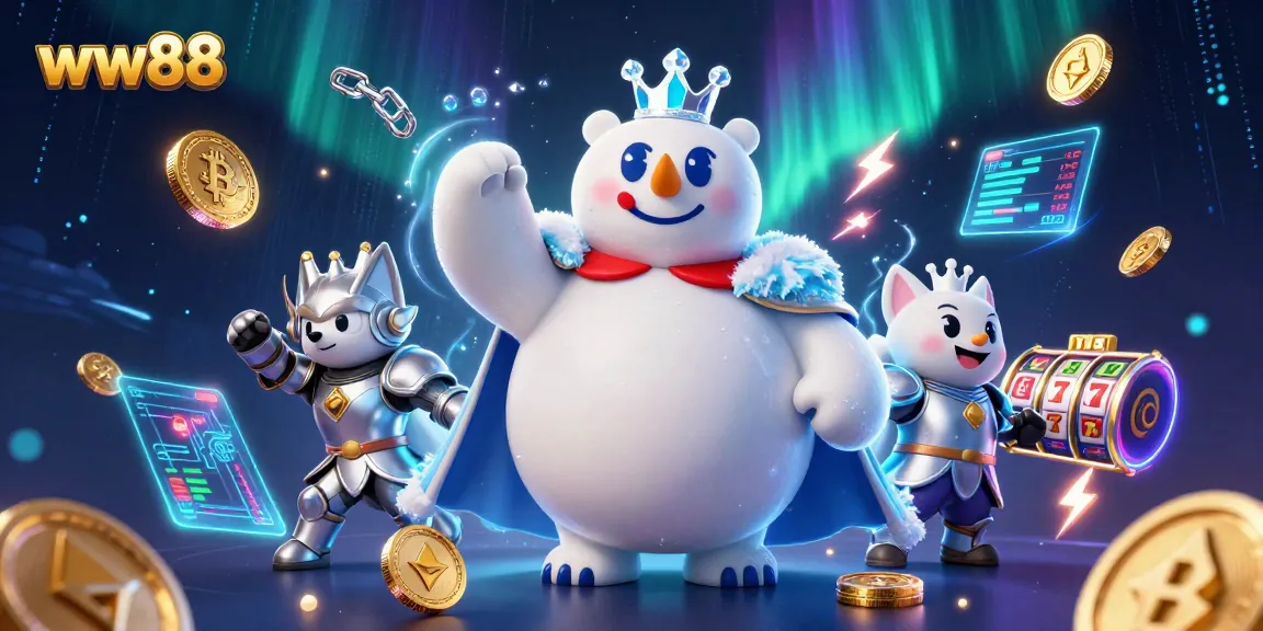 Engage with exciting slots at ww88 with vibrant casino elements featuring polar bear and fox companions.