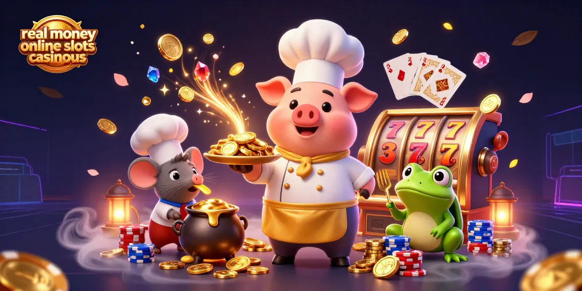 Engage with real money online slots casinous in a lavish casino scene filled with gold, gems, and dynamic energy.
