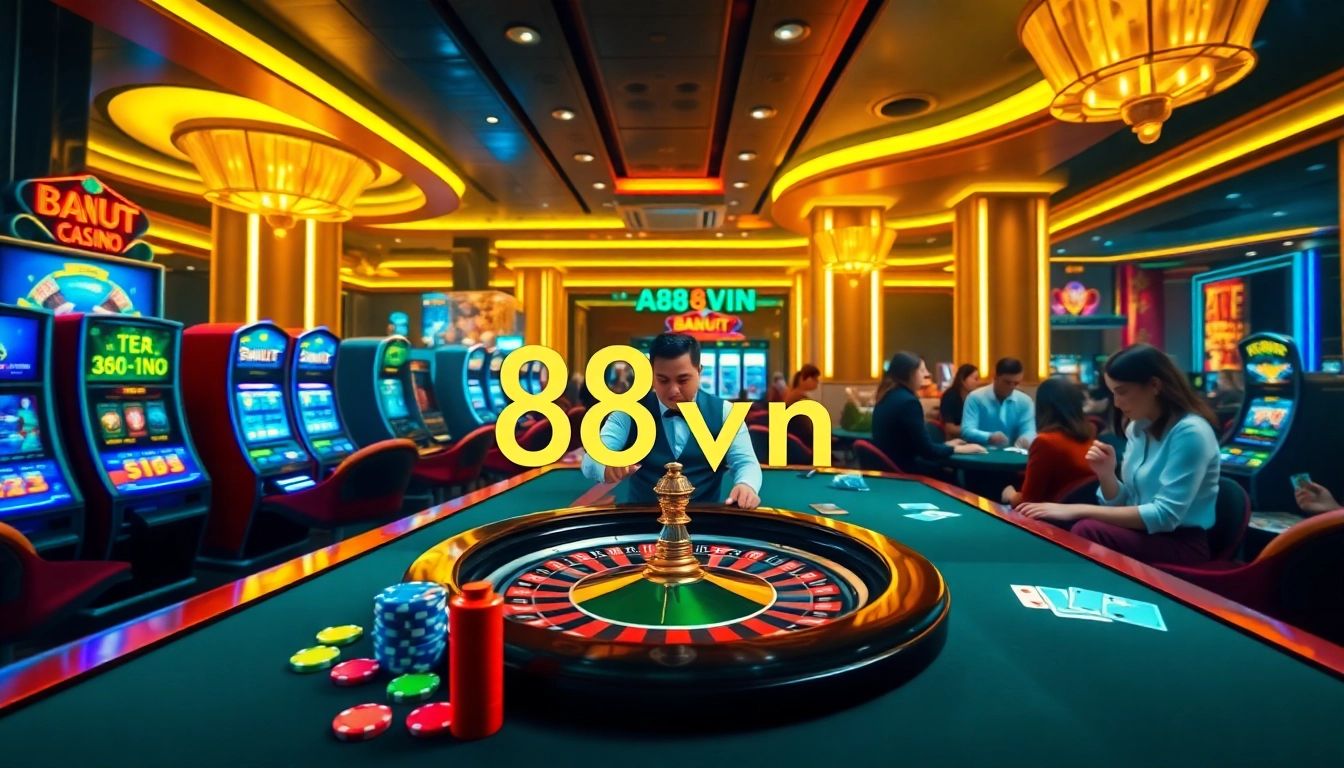 Experience the thrilling atmosphere of 88vn casino with exciting tables and colorful slot machines.