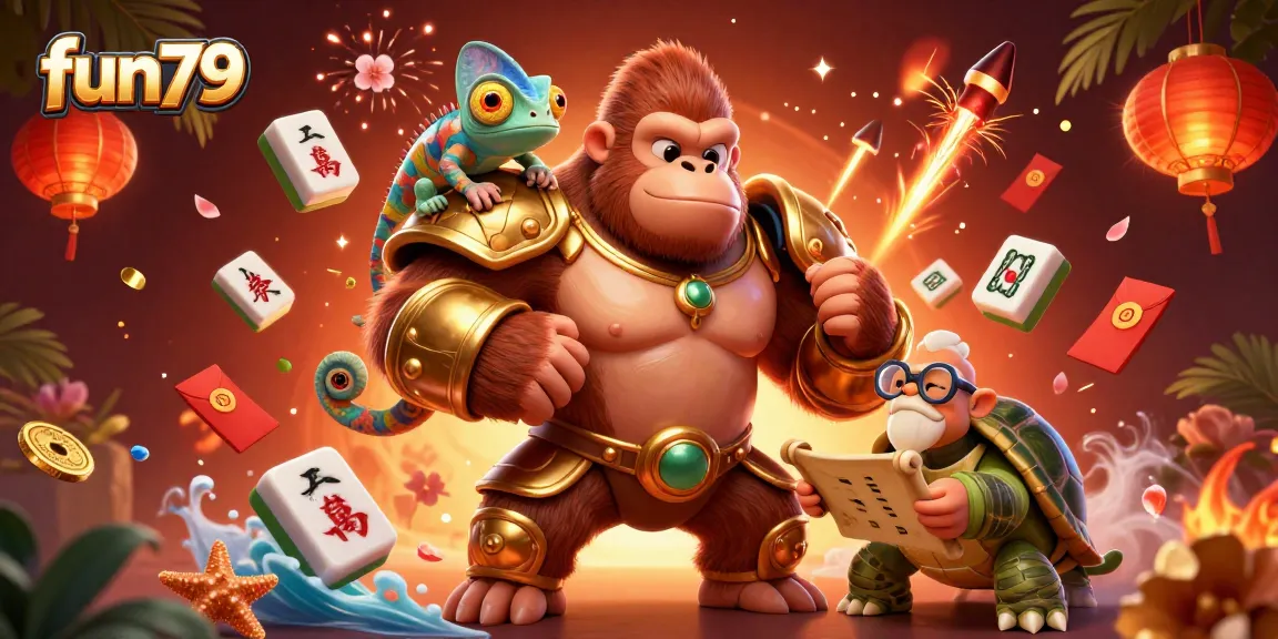 Experience fun79 with an exciting scene of gambling, featuring vibrant characters and dynamic game elements.