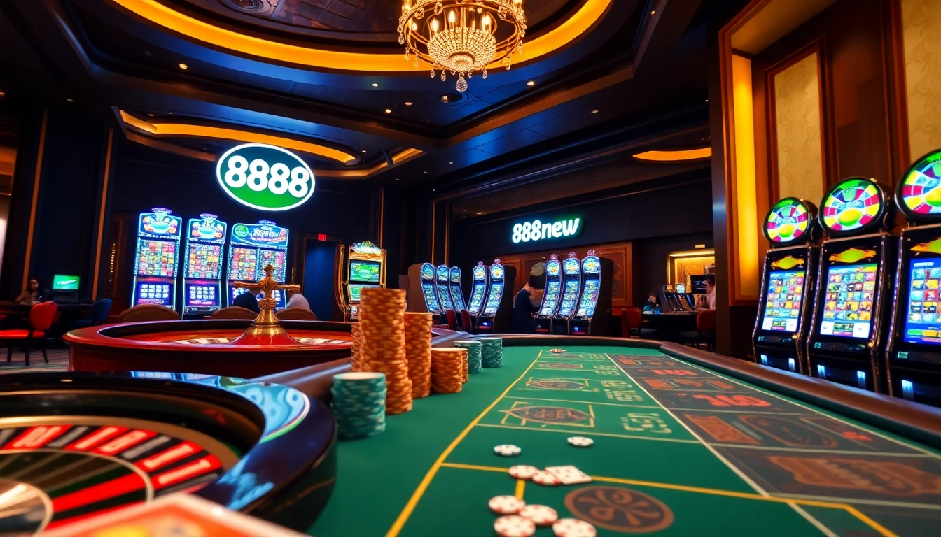 Experience the excitement of 888new with players at a vibrant casino table.