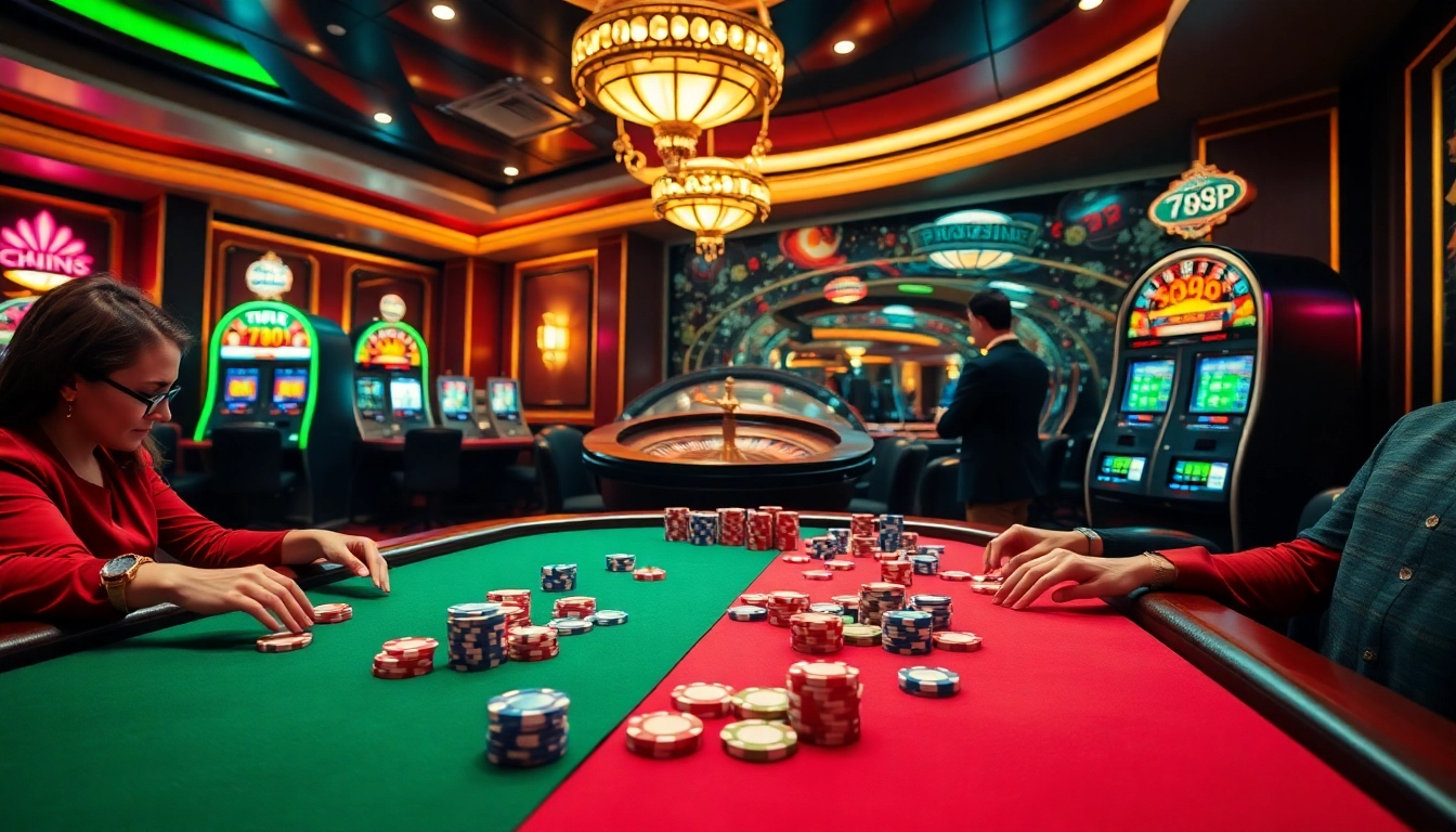 Engaging casino experience with vibrant poker action and 789p themed elements.