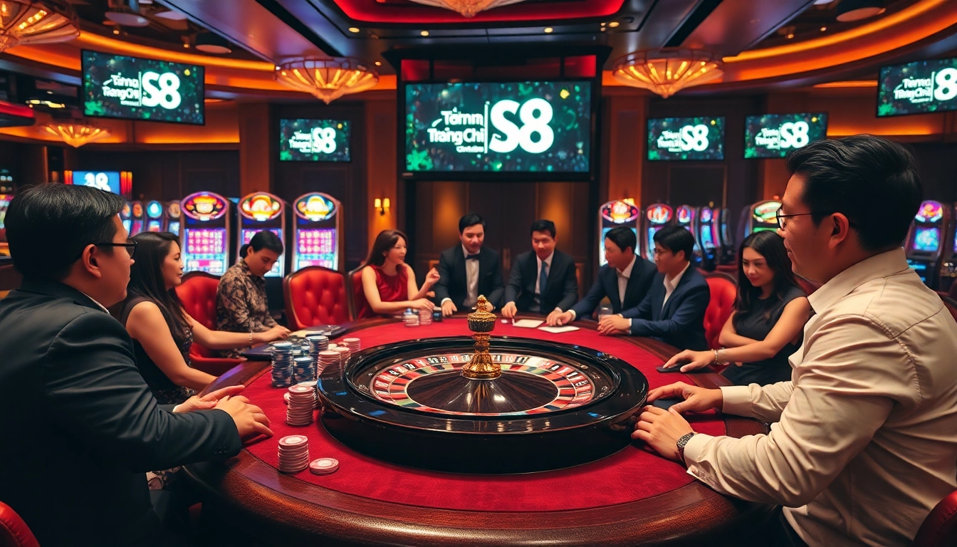 Experience the thrilling excitement of Trang Chủ S8 at a luxurious casino table.