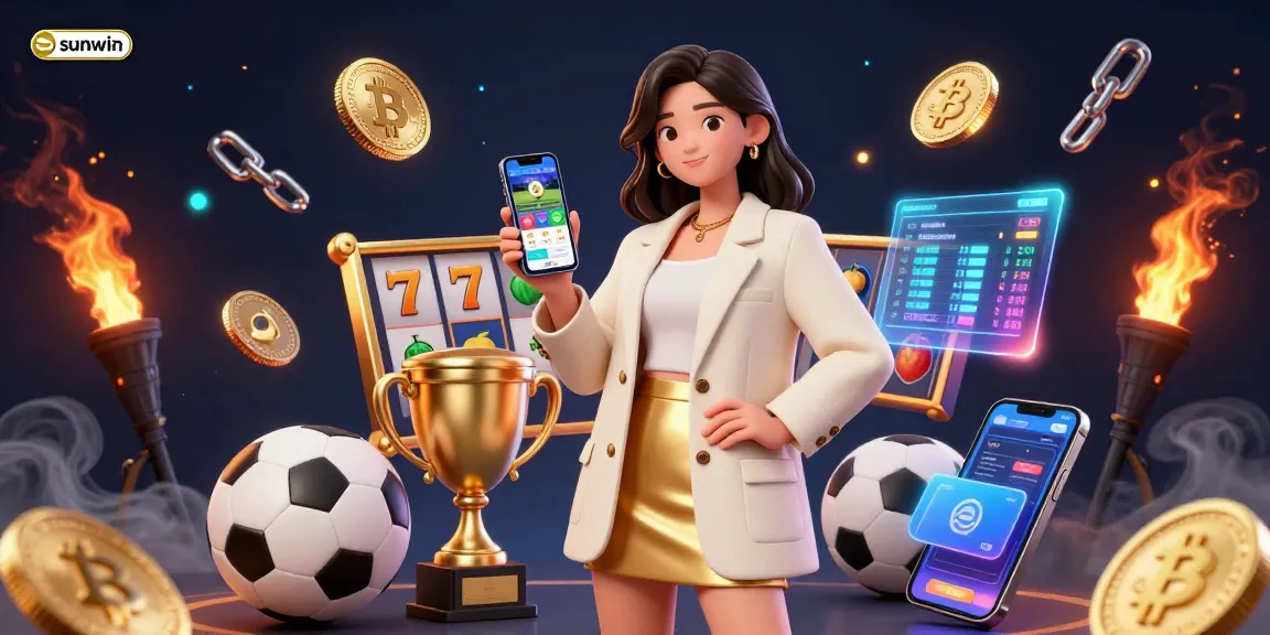 Engage with the sunwin sports betting app amidst 3D gaming elements and vibrant visuals.