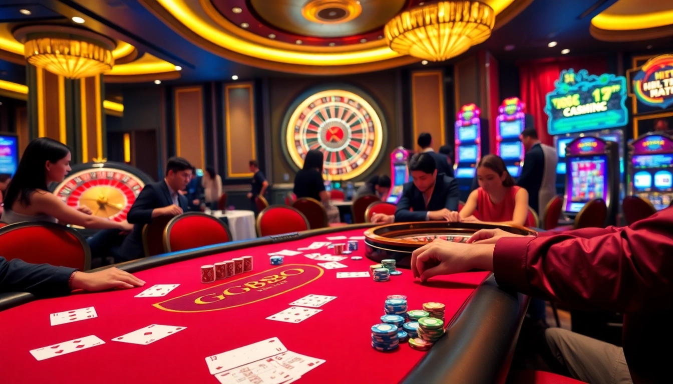 GG88 gaming experience at a luxury casino poker table with vibrant chips and cards.
