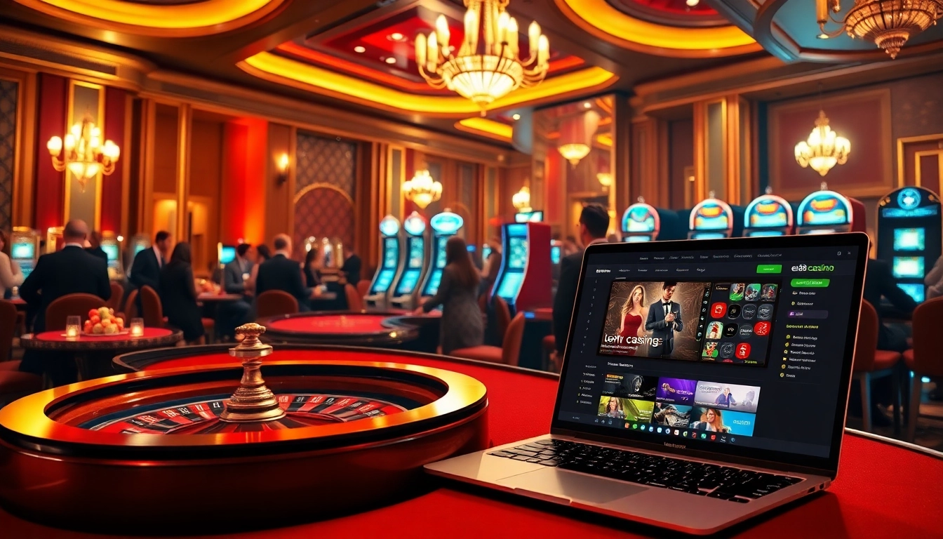 EE88 players enjoying a thrilling casino experience with poker chips and a roulette wheel.