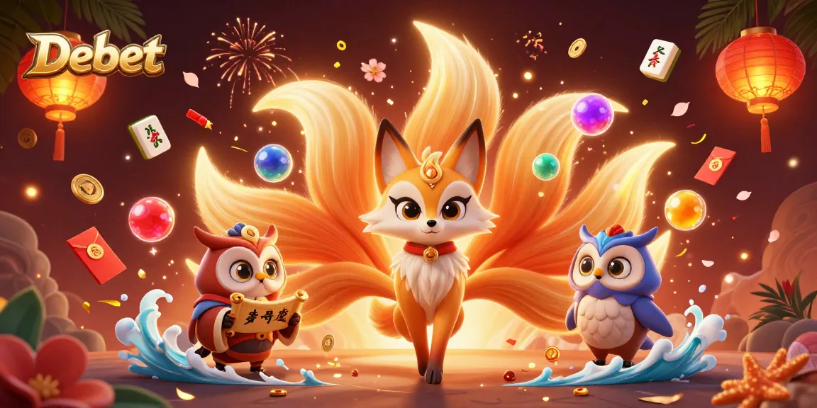 Experience thrilling gameplay with Debet's vibrant gaming scene featuring animated characters and dynamic casino elements.