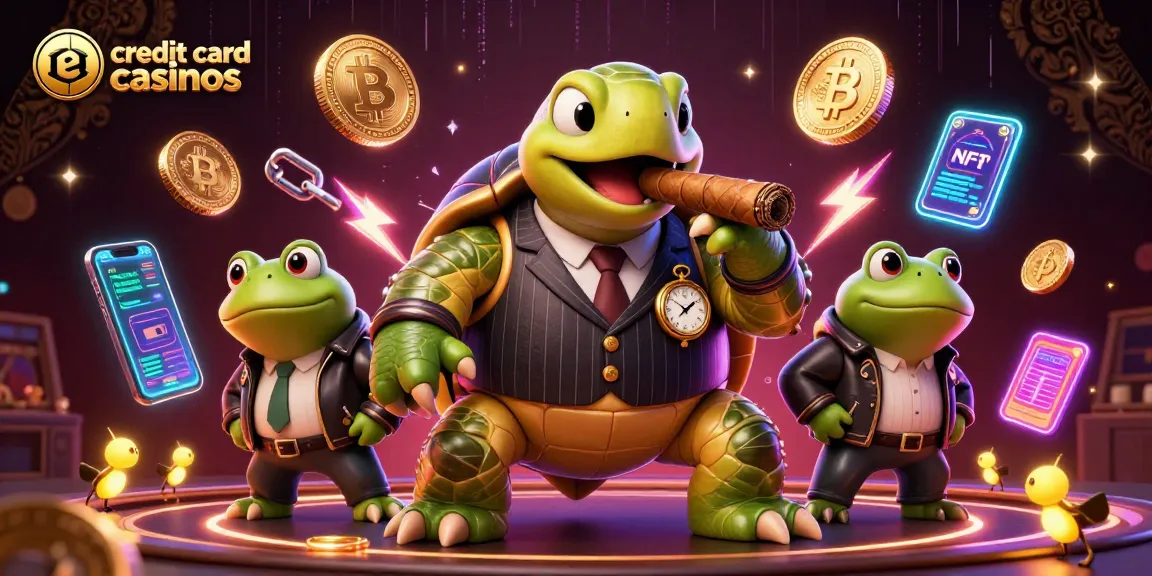Experience excitement at credit card casinos with vibrant characters and dynamic gaming elements.