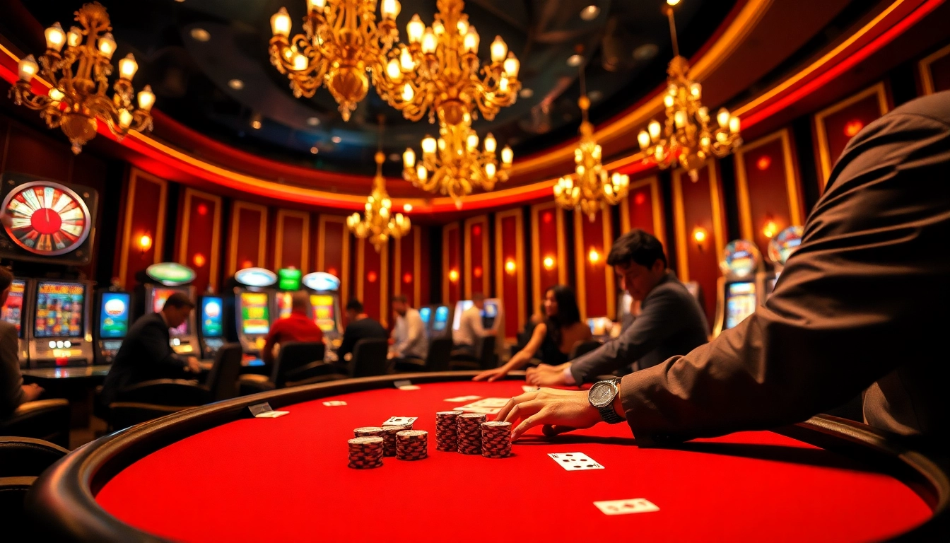Players intensely strategize at a poker table, highlighting the excitement of https://luck88.games/ casino games.