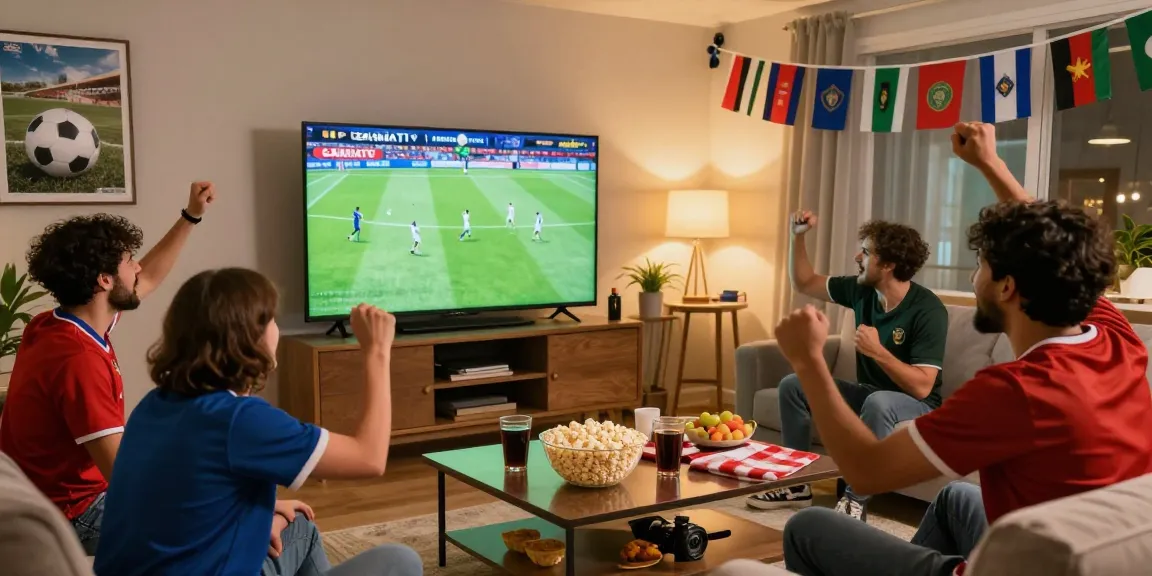 CakhiaTV gathering football fans in a lively home setting during a live match.