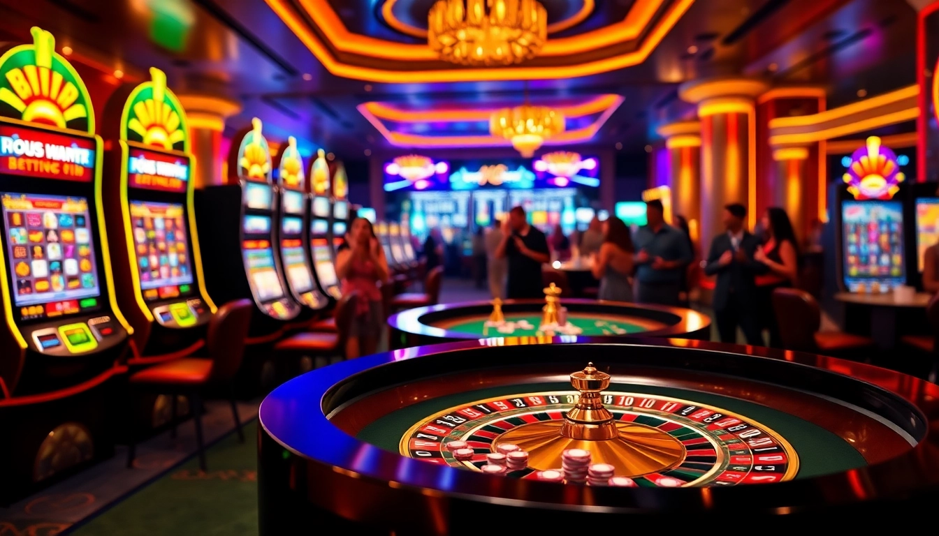Experience thrilling gambling action at https://luckywinn.us.com/ with vibrant slot machines and roulette tables.