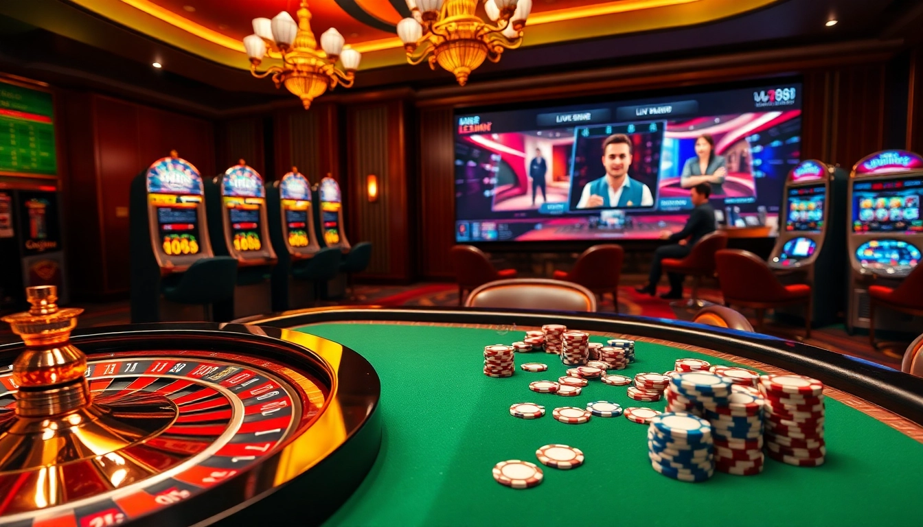Experience online gaming excitement at http://678vip.xyz/ with vibrant casino elements like roulette and slot machines.