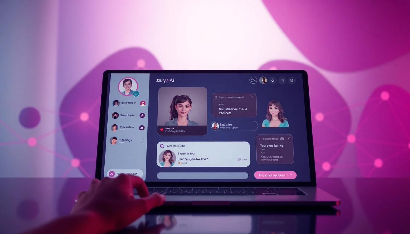 Interactive chat interface showcasing sex ai technology with vibrant colors.