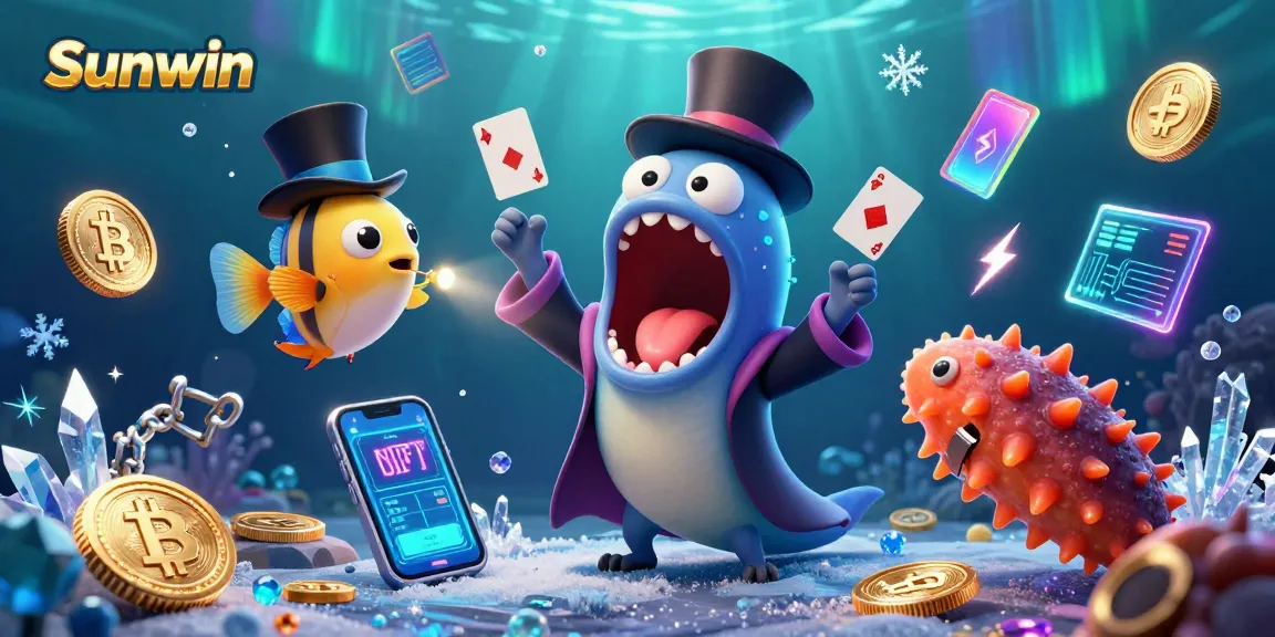 Sunwin showcases a unique underwater scene with a deep-sea eel performing in a vibrant casino theme.