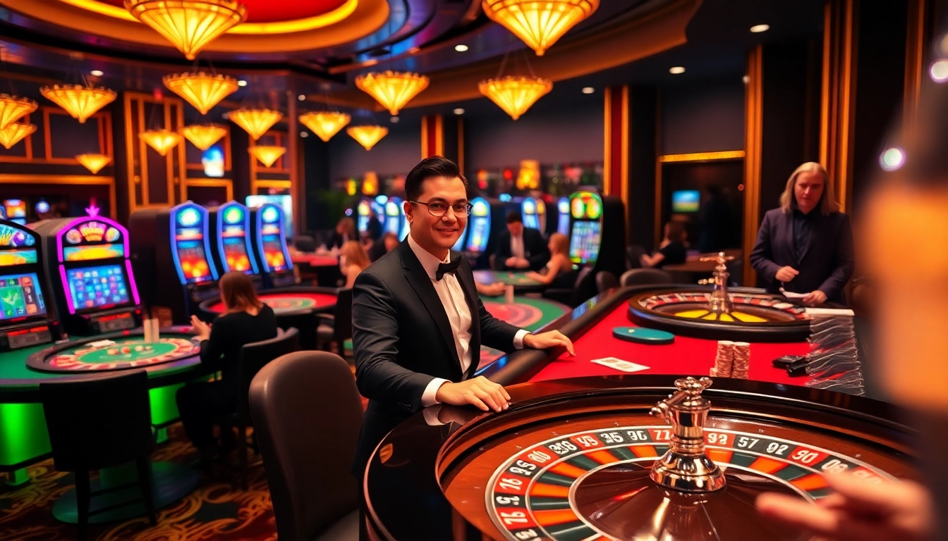 Experience high-stakes gaming at 65A with exciting roulette wheels and vibrant casino tables.