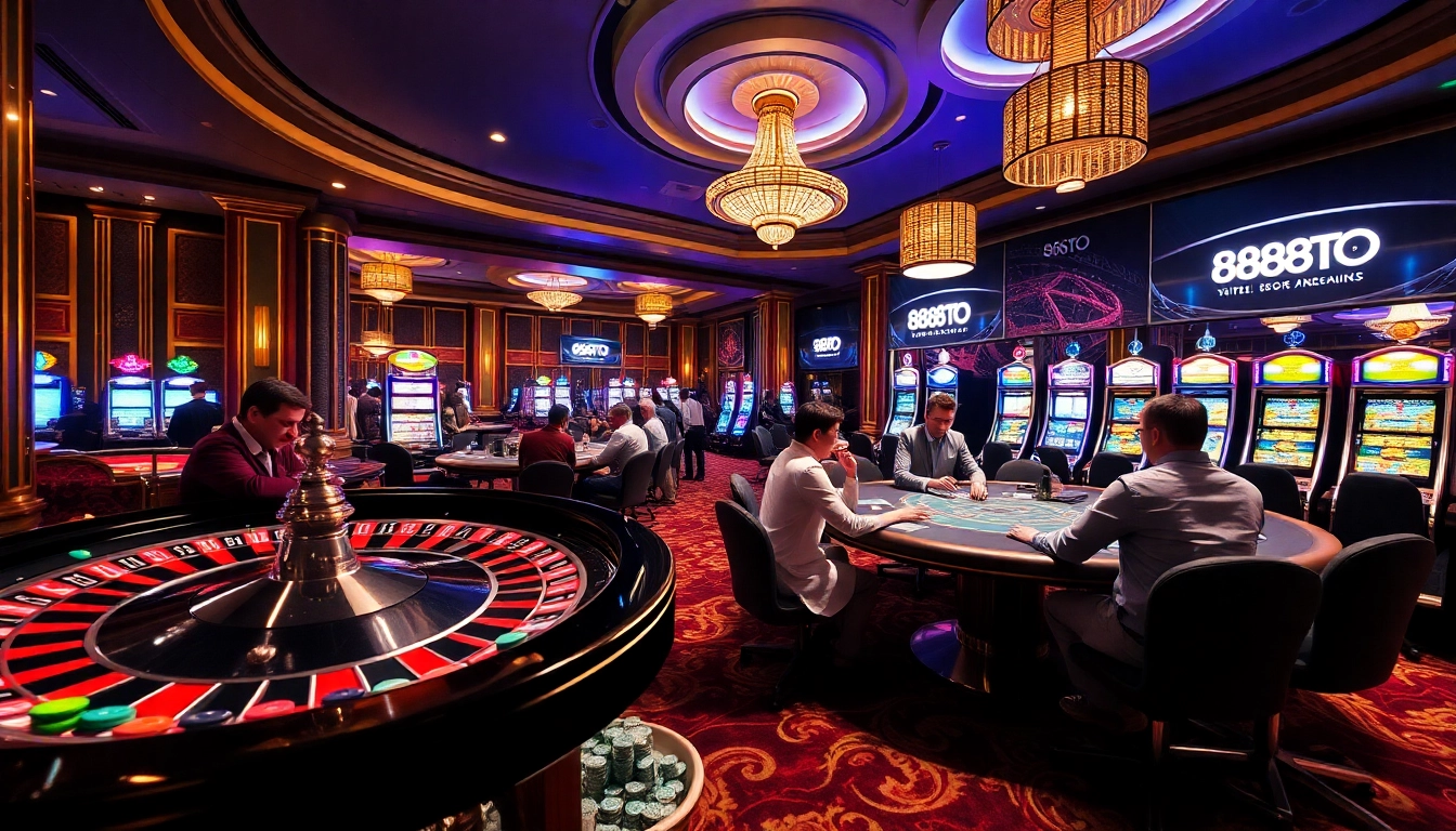 Experience excitement at 888TO casino with players engaged in thrilling games.