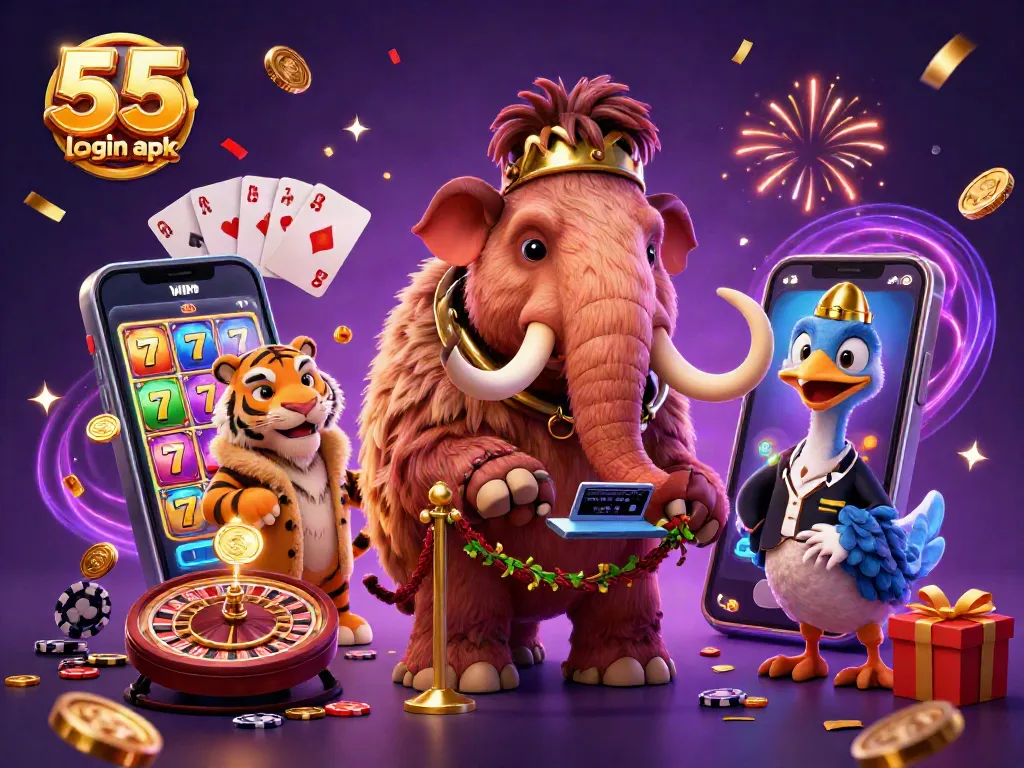 Experience the vibrant 55 club login apk through a lively casino scene filled with action