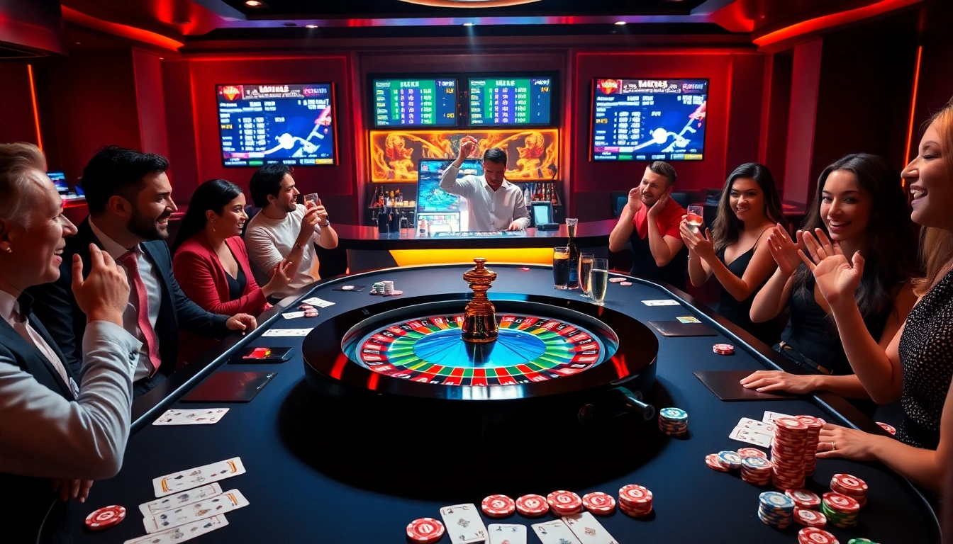 Exciting gameplay at the S8 casino, showcasing a vibrant roulette wheel and players enjoying the thrill.