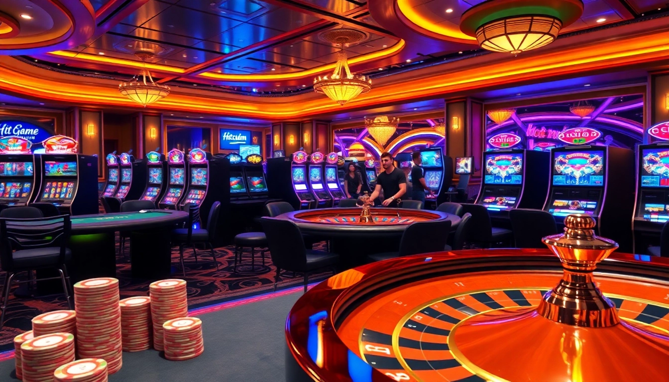 Cổng game hitclub offers thrilling casino gameplay with vibrant slot machines and poker excitement.
