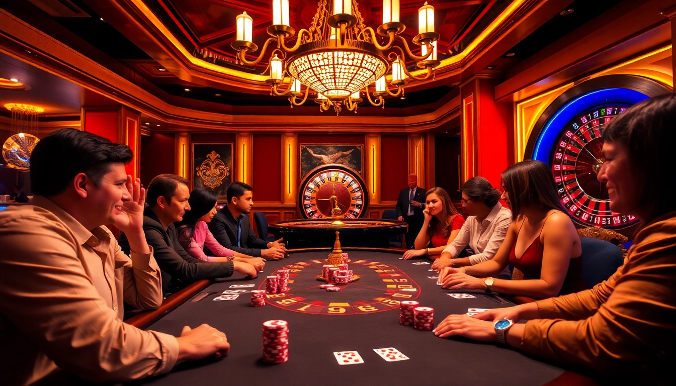 Engaging players at a luxurious casino table reflecting the excitement of https://32win.style/.